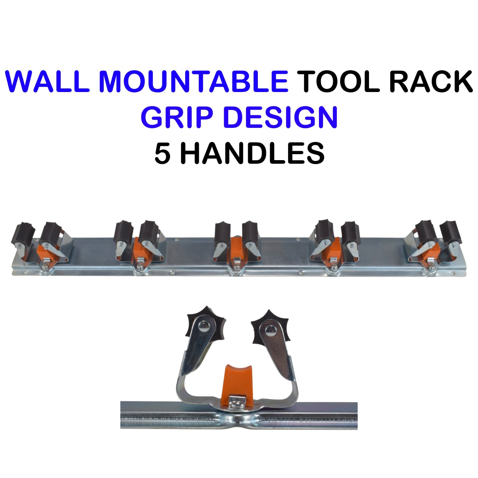 Tool Storage Rack for Shed & Garage– Wall Mount with Flexible Rubber Grip Roller