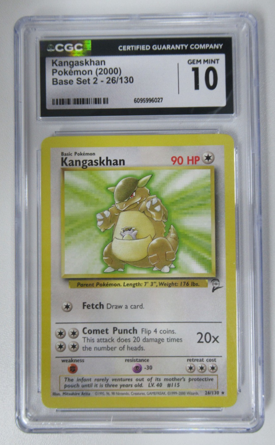 2000 Pokemon Base Set 2 Kangaskhan 26/130 CGC 10