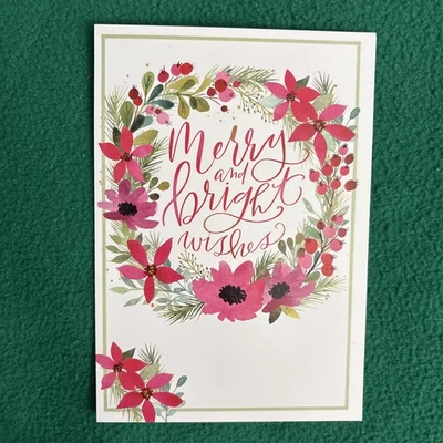 LIQUIDATING-Leanin’ Tree Christmas Greeting Card “Merry And Bright Wishes…”