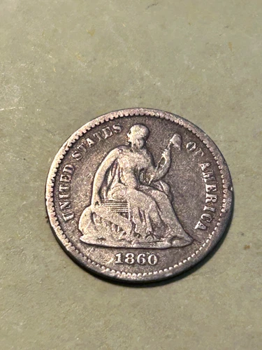 1860-P Seated Liberty Half Dime — photo from the most recent tracked eBay sale
