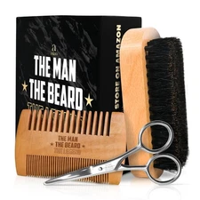 Christmas Gifts for Men - Beard Kit Grooming and Care with Brush, Comb, Sciss...