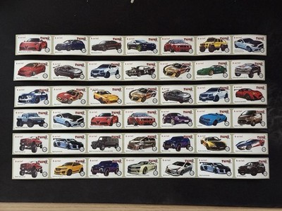 K-Artel Turbo TUNING Chewing Bubble Gum uncut factory sheets (6 x 7 Stickers)