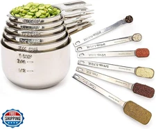 Simply Gourmet Measuring Cups and Spoons Set of 12 – 18/10 Stainless Steel Ki