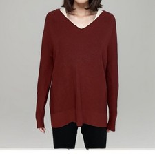Athleta Hanover Knit Sweater Women Sz S Dark Red Merino Wool Blend