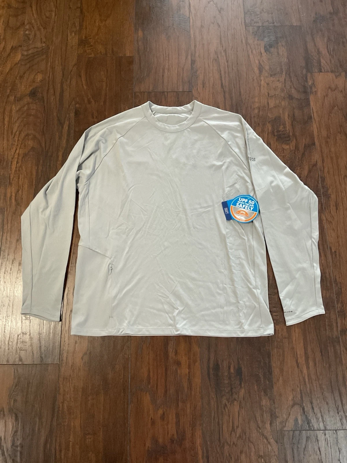 Columbia PFG Buoy Knit Long Sleeve Gray Men's Shirt Size L Fishing Swim NWT B7