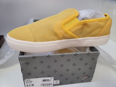 SUN STONE Mens Yellow Goring Lyle Round Toe Platform Slip On Sneakers 9.5 M