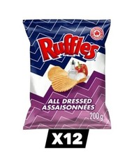 12 x Bags RUFFLES ALL DRESSED POTATO Chips  Size 200g - FREE SHIPPING