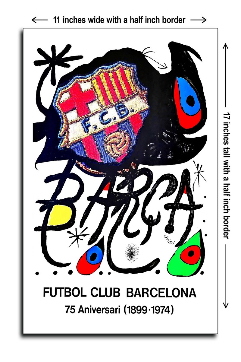 1974 Futbol Club Barcelona 75th Anniversary 1899-1974 - 11x17
