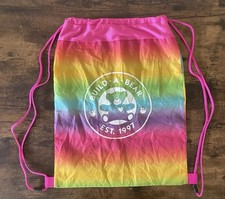 Build-A-Bear Workshop Cute Teddy Bear Colorful Tie Dye Cinch Sack Hot Pink