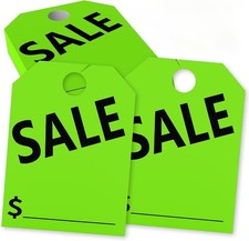 120 Pack Sale Tags, Green Double-Sided Hanging Car Mirror Tags, 8.3 x 11.2 In