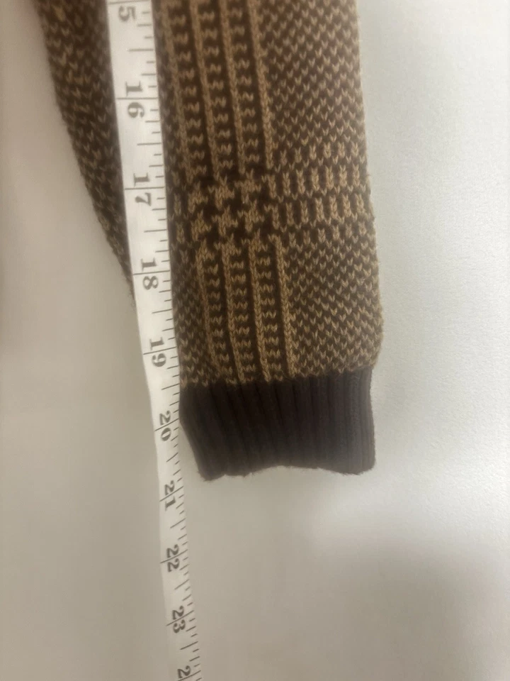 Cárdigan Ralph Lauren LRL Pequeño Pequeño Para Mujer Cuadros Marrón Cremallera Bolsillos Simulados Foto 4 de 4