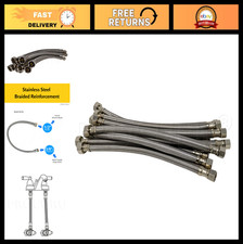 10-Pack 24-Inch Stainless Steel Braided Faucet Hose, 3/8" Comp x 1/2" FIP, Safe