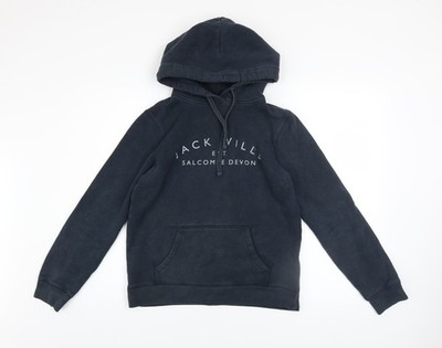 Jack Wills Damen Navy Pullover Hoodie UK 10 Baumwollmischung gefüttert