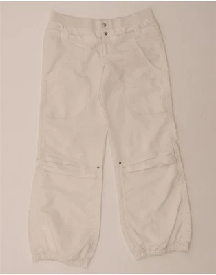 NIKE Womens Dri Fit Joggers Casual Trousers UK 12 Medium W32 L30 Off White DQ36 - Image 1 of 4