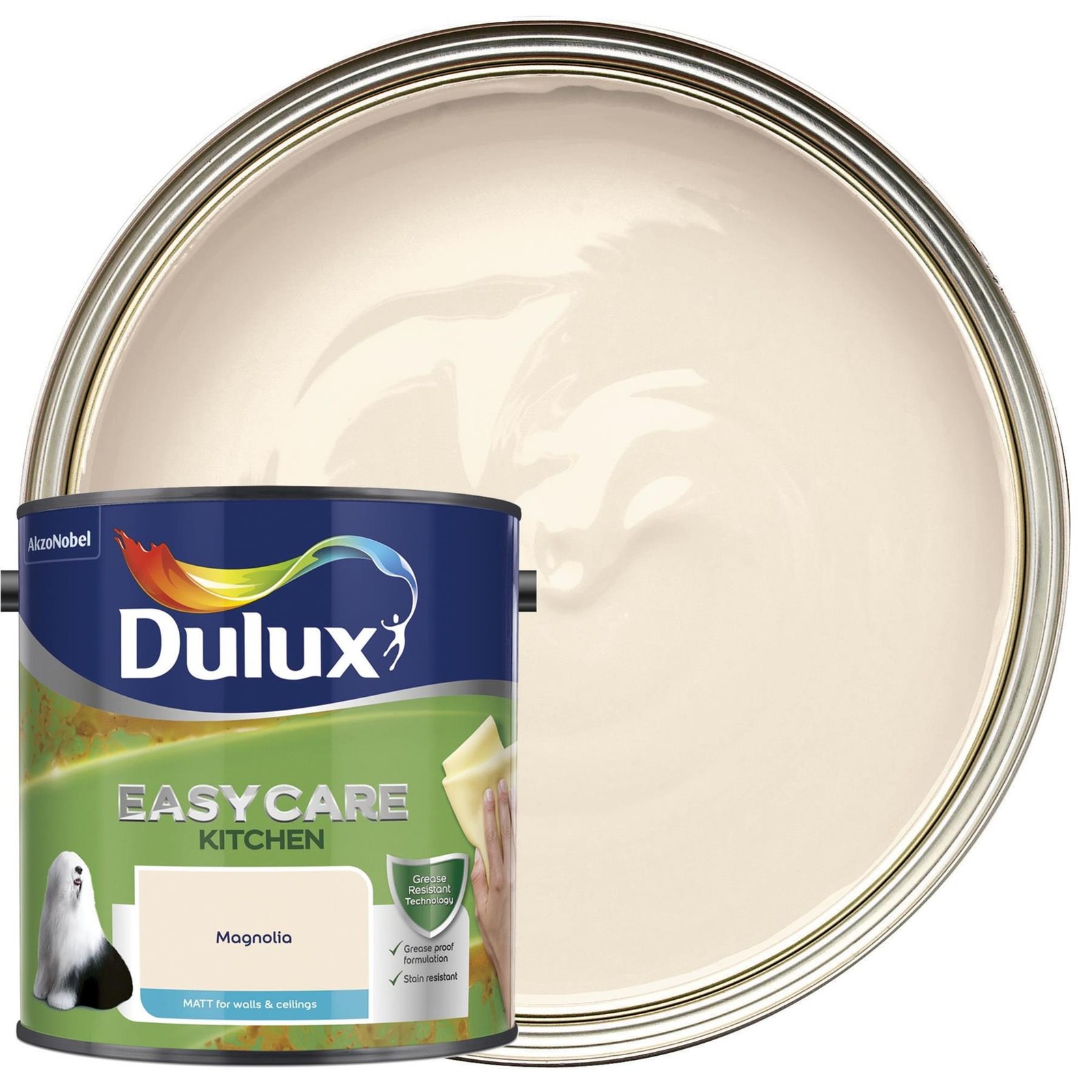 Dulux Easycare Kitchen Magnolia Matt Emulsion Paint - 2.5L - Water-based - Opaque - Image 3
