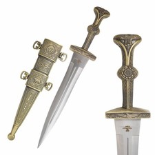 15.75" Fantasy Roman Pugio Dagger with Metal Handle and Scabbard