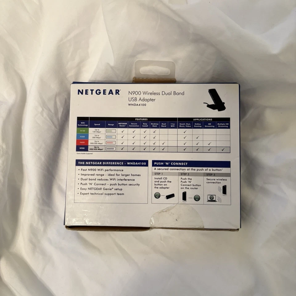 Adaptador USB Netgear N900 WiFi Doble Banda WNDA4100 - Caja Abierta, Nunca Usado Foto 2 de 4