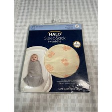 HALO SleepSack Swaddle 3-Way Adjustable 100 Cotton Rose Toss Blush Small 3-6M