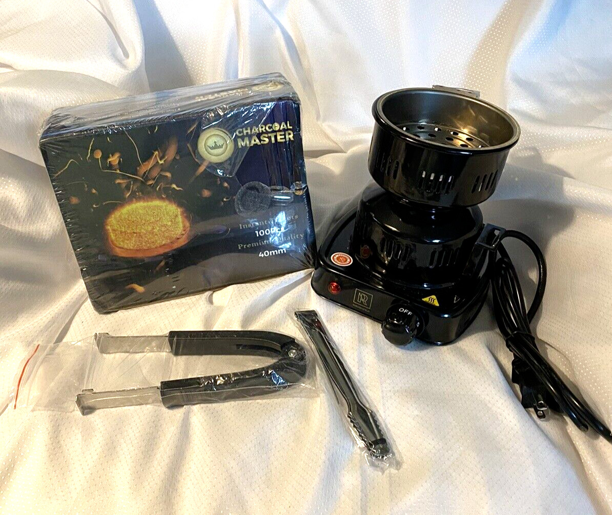 Hookah Coal Burner Fire Tower by M. Rosenfeld & box of 100 H
