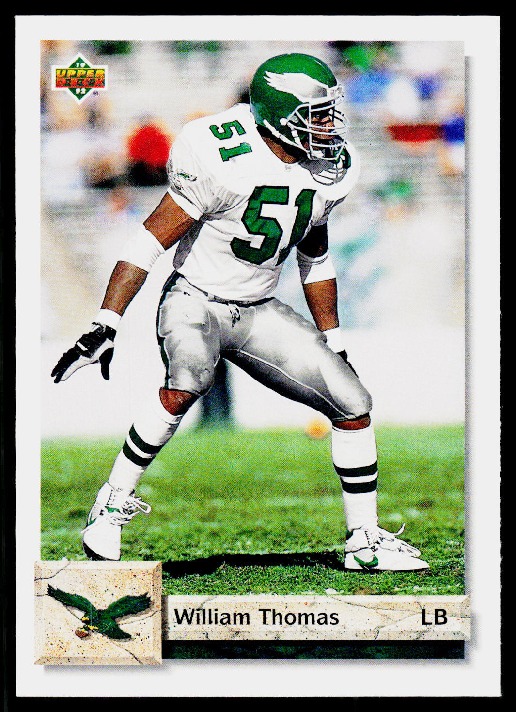 William Thomas, 1992 Upper Deck Football Card, #263, Philadelphia Eagles,