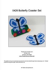 Butterfly Coaster Set-Plastic Canvas Pattern or Kit