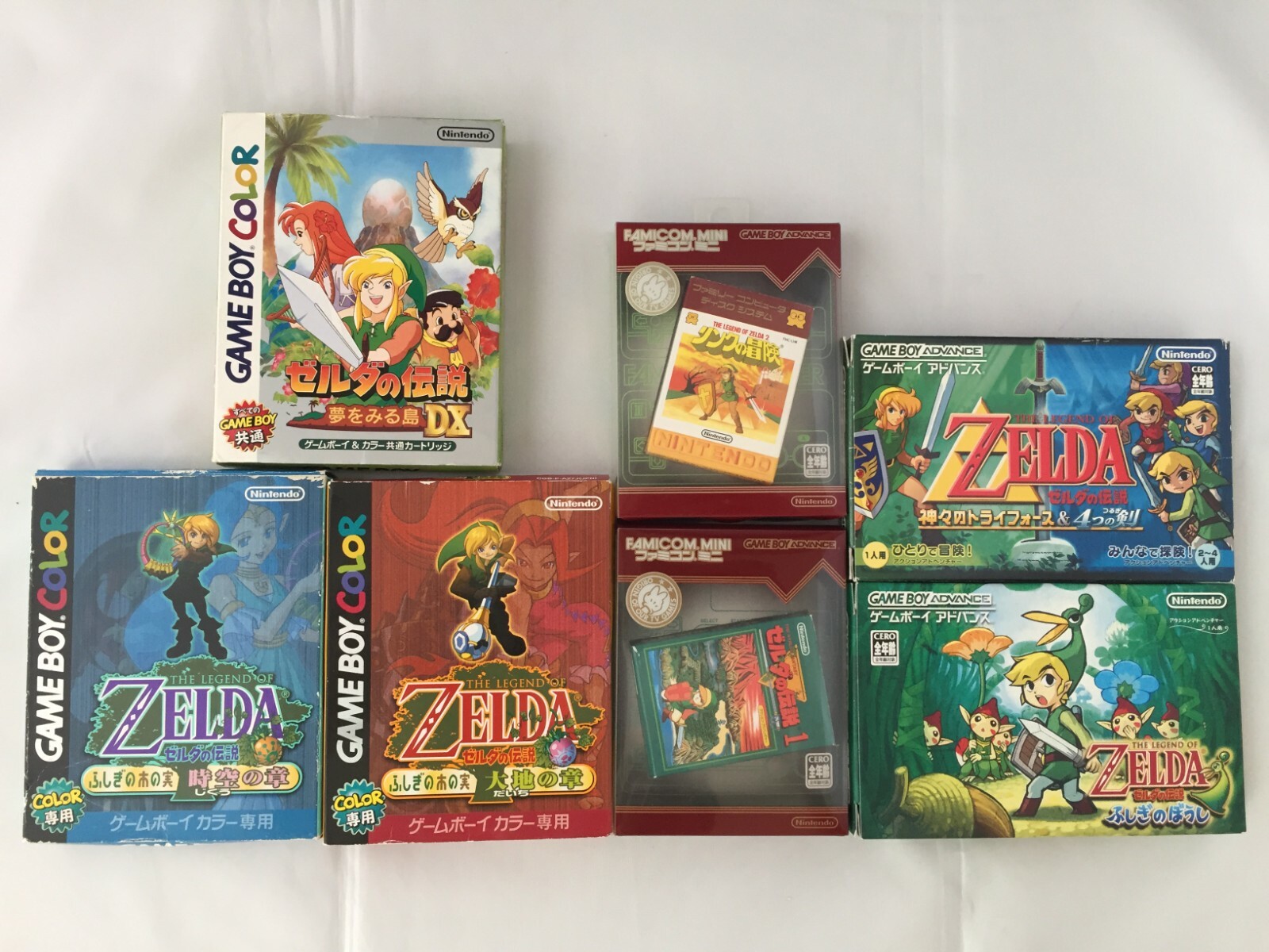 The LEGEND OF ZELDA LINK'S AWAKENING MINISH CAP FOUR SWORDS TRIFORCE Nintendo GB