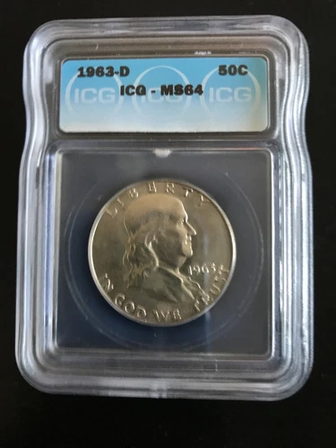1963 d franklin half dollar MS64 Very Nice Coin