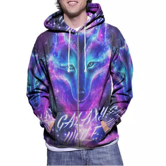 Galaxy wolf sales unisex hoodie