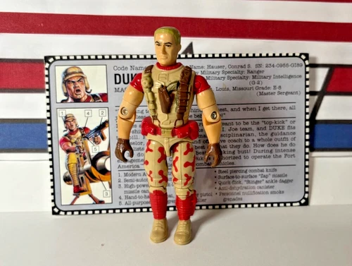 GI Joe Duke v3 1992 *w/FILE CARD, EXCELLENT CONDITION, No Cracks! Vintage Orig