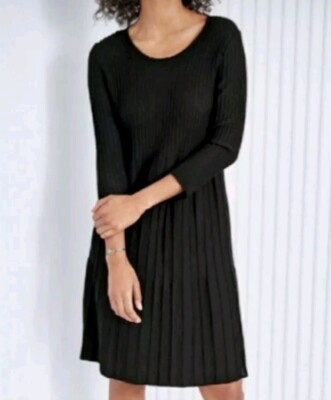 eileen fisher long sleeve rib dress Eileen Fisher Ribbed Crewneck Long Sleeve Dress In Deep Adriatic - 50% Off