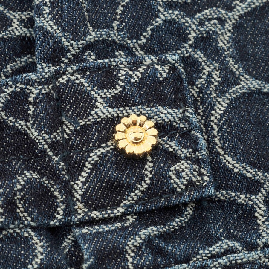 Takashi Murakami Flowers and Skulls Jacquard Denim Jacket 1st Type