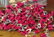  100 Vinyl Insulated Fork Terminal Connector 22-18 AWG 10 Bolt NOS