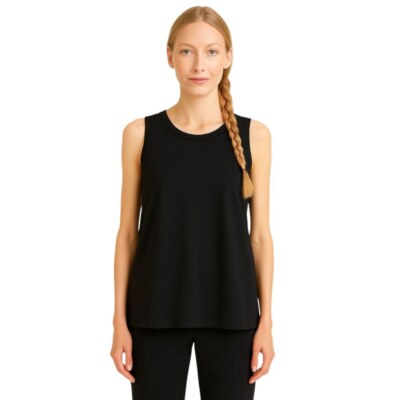 COS Sleek Black Swing A-Line Top | Structured | Minimalist & Modern Womens Sz M
