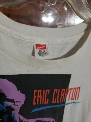 ERIC CLAPTON JOURNEYMAN TOUR 1990 Tシャツ L Vintage Eric Clapton Journeyman Tour Concert T Shirt 1990 White