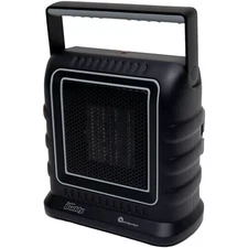 1500W Electric Heater, Ceramic w/Adjustable Thermostat, Safety Switch, Handle