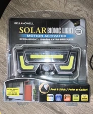 Bell & Howell Bionic Solar Wall Light Motion Extra Bright LEDs White Lights New