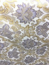 LAVENDER GOLD Damask Brocade Upholstery Drapery Fabric 110 in. Sold BTY