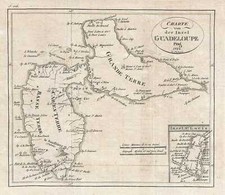 Carte de Guadeloupe Franz Pluth 1822