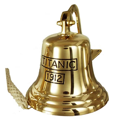 Buckingham Solid Brass Titanic 1912 Ship Bell Pub Door Wall Mountable Bell 20 cm - Image 1 of 4