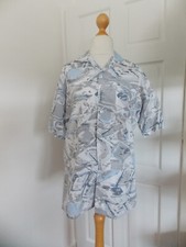 smart casual vintage look lata 80-te wzorzysta koszula z krótkim rękawem mc m