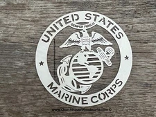 Wood Marine Corps Laser Cut Military Insignia Emblem Logo Hobbyist License 22118