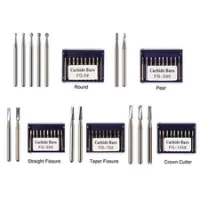USA Dental FG Tungsten Carbide Burs Dills Round Type For High Speed Handpiece