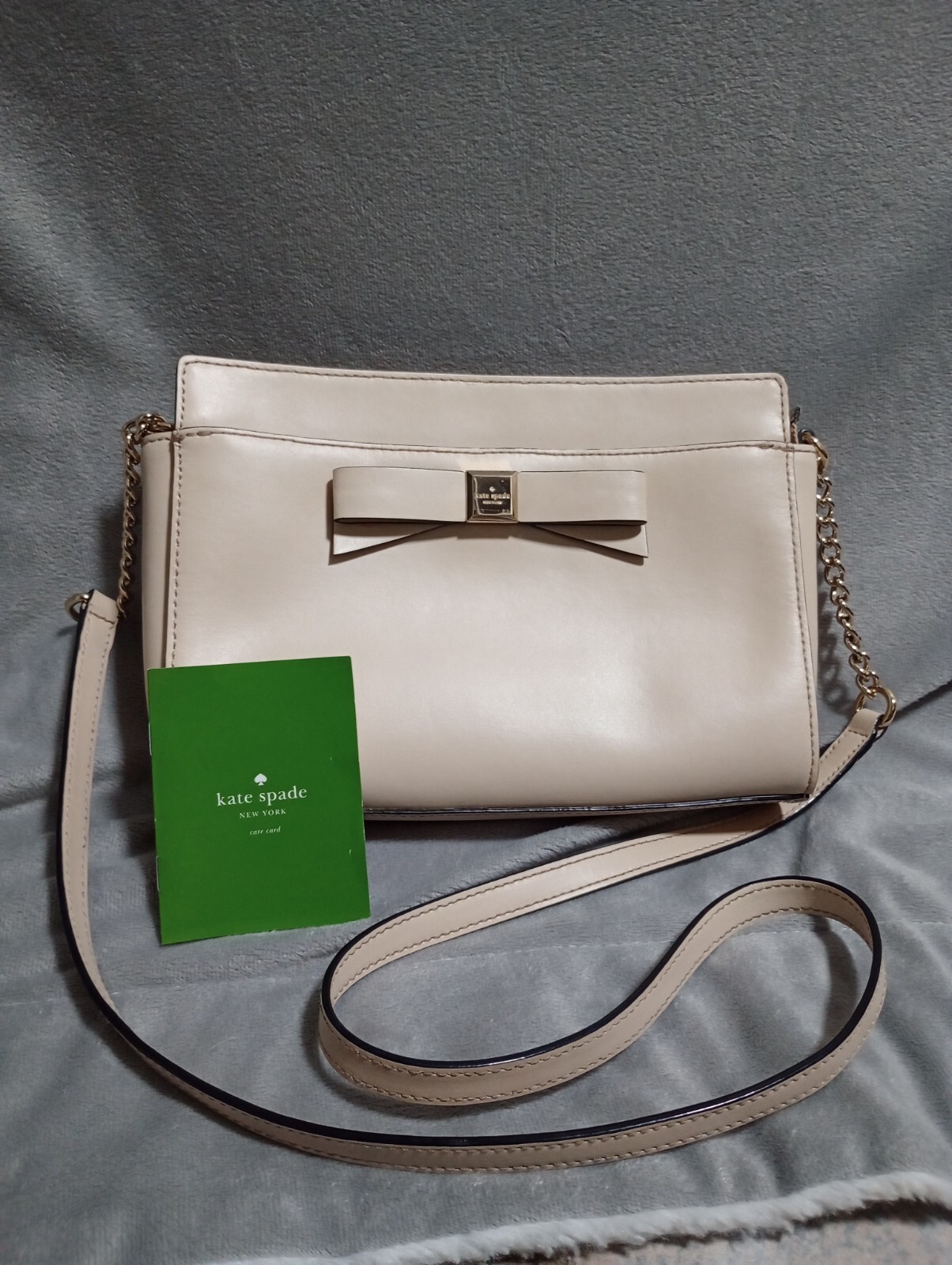 Kate Spade Ivory Monford Park Smooth Leather Crossbody Bag with Booklet
