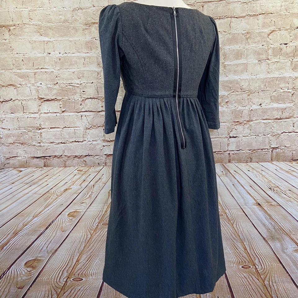 Phoebe Couture Womens Wool Knit Empire Dress Size 4 Gray - Image 4 of 4