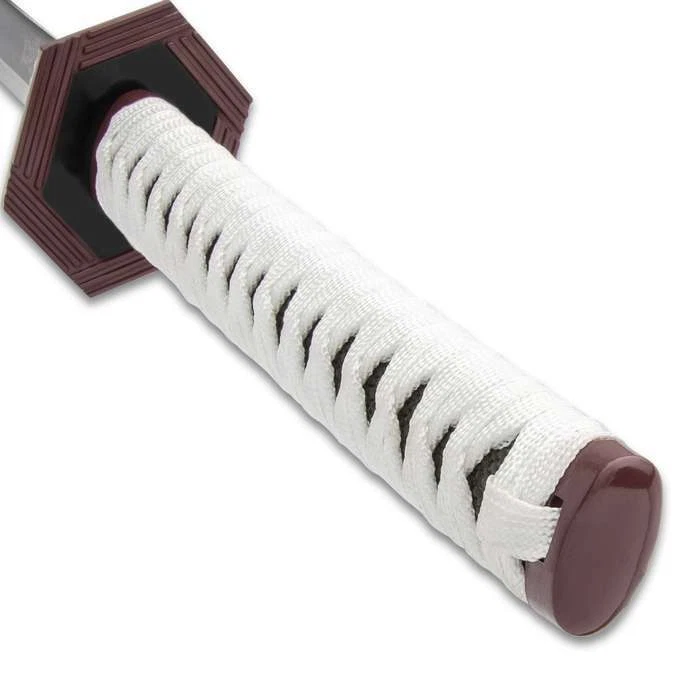 Giyu Tomioka Espada Cazadora de Demonios Katana Hoja de Acero al Carbono Anime Juegos con disfraces Real Foto 3 de 4