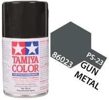 Tamiya 86023 PS-23 Gun Metal Polycarbonate Lexan RC Spray Paint 100ml - US
