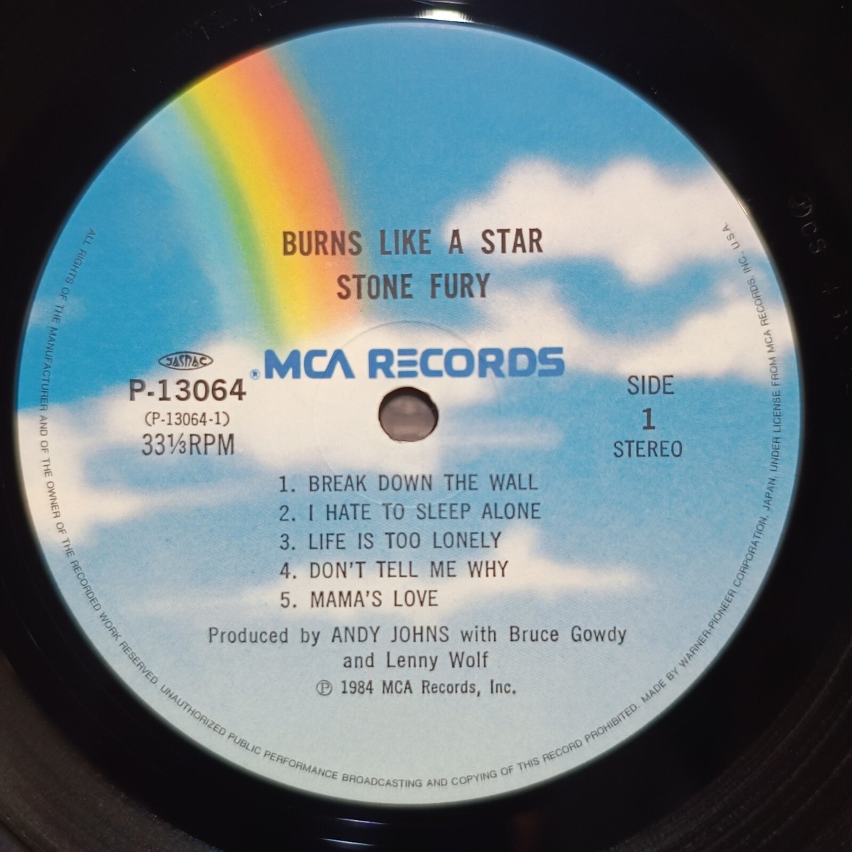 STONE FURY-BURNS LIKE A STAR-JAPAN ORIGINAL ISSUE 1LP SHRINK