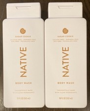   NEW Native SUGAR COOKIE SCENT Body Wash 18 oz LIMITED EDITION Lot Of 2