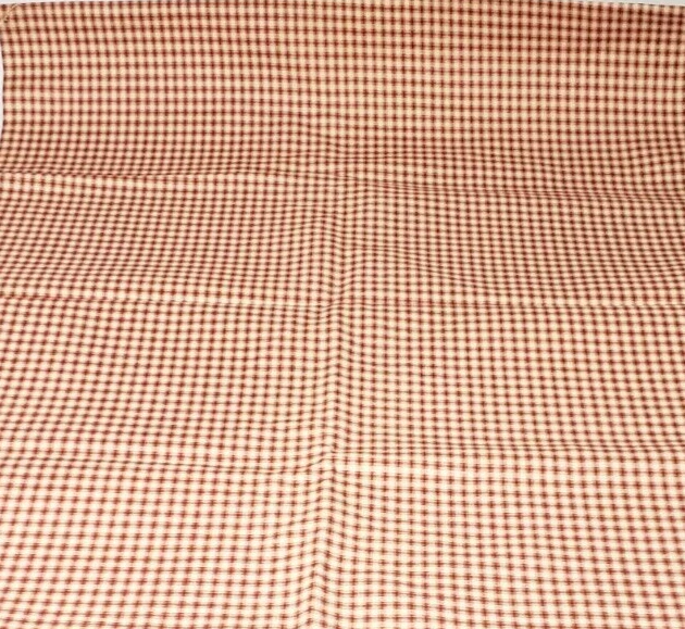 Plaid Fabric 3 Yards Marcus Bros Textiles Red Beige Check Christmas Holiday - Image 4 of 4