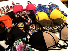 bikini tops padded halter neck multi-coloured various sizes S M L/12/14